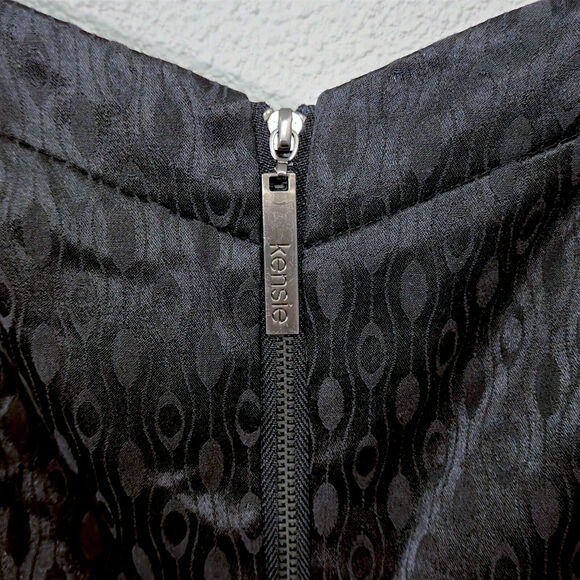 Kensie Women’s Dress Size 8 Y2K Minimalist Cocktail Chic Black Brocade Fit Flare - Picture 8 of 11